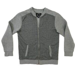 Genetic Apparel Men’s Full‑Zip Sweater Jacket – Size M, Grey Cotton Blend